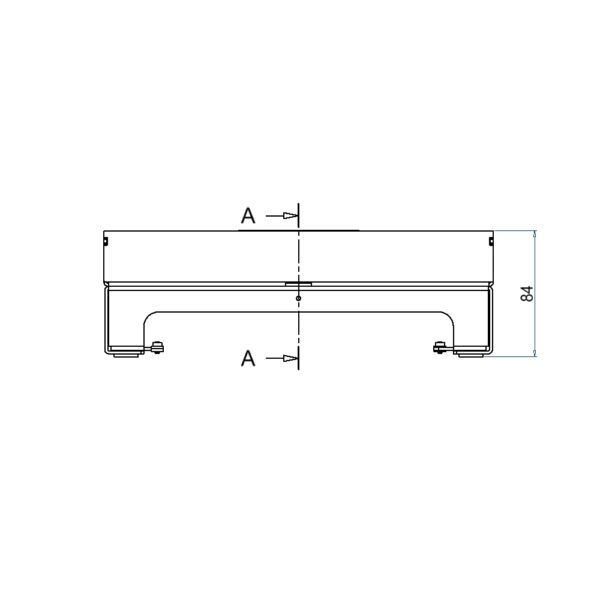 Produktbild UBD 264 301  -  Unterflur-Bodendose UBD 260 inkl. Deckel mit Kante, geschlossen, 30mm Vertiefung und 1 Schnurauslass